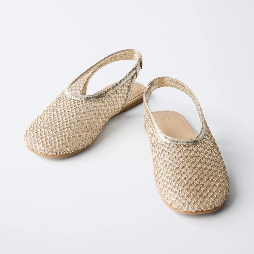 Zara Kids Gold Slingback Sandals